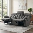 Belgrave Manual Recliner Sofa - 3 Seater - Grey - Fabric