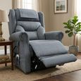 Berkshire Electric Recliner Armchair - Dual Motor - Steel Grey - Fabric