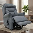 Berkshire Electric Recliner Armchair - Quad Motor - Steel Grey - Fabric