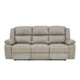 Bentley Electric Recliner Sofa - 3 Seater - Grey Leather