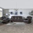 Athena Electric Recliner Sofa Set - Dark Brown Leather