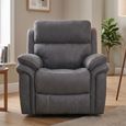 Richmond Electric Recliner Armchair - Charcoal - Leather Look Fabric