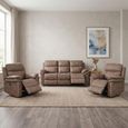 Richmond Electric Recliner Sofa Suite - 3+1+1 Seater - Sahara - Leather Look Fabric