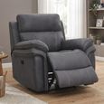 Richmond Electric Recliner Armchair - Charcoal - Leather Look Fabric
