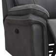 Richmond Electric Recliner Armchair - Charcoal - Leather Look Fabric