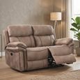 Richmond Electric Recliner Sofa - 2 Seater - Sahara - Leather Look Fabric
