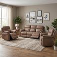 Richmond Electric Recliner Sofa Suite - 3+1+1 Seater - Sahara - Leather Look Fabric