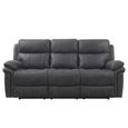 Richmond Electric Recliner Sofa Suite - 3+2 Seater - Charcoal - Leather Look Fabric
