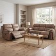 Richmond Electric Recliner Sofa Suite - 3+2 Seater - Sahara - Leather Look Fabric