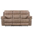 Richmond Manual Recliner Sofa - 3+2 Seater - Sahara - Leather Look Fabric