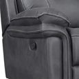 Richmond Manual Recliner Sofa - 2 Seater - Charcoal - Leather Look Fabric