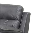 Richmond Manual Recliner Sofa - 3 Seater - Charcoal - Leather Look Fabric