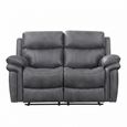 Richmond Manual Recliner Sofa Suite - 3+2 Seater - Charcoal - Leather Look Fabric