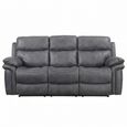 Richmond Manual Recliner Sofa Suite - 3+2 Seater - Charcoal - Leather Look Fabric