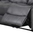 Richmond Manual Recliner Sofa Suite - 3+2 Seater - Charcoal - Leather Look Fabric