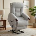 Astoria Electric Lift & Tilt Armchair - Dual Motor - Silver - Fabric