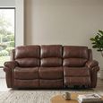 Farnham Power Electric Recliner Sofa - 3 Seater - Tan - Leather