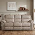 Farnham Ultra Electric Recliner Sofa - 3 Seater - Stone - Fabric