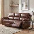 Farnham Power Electric Recliner Sofa - 3 Seater - Tan - Leather