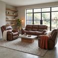 Farnham Power Electric Recliner Sofa Suite - 3+1+1 Seater - Tan - Leather