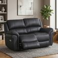 Farnham Ultra Electric Recliner Sofa - 2 Seater - Black - Fabric