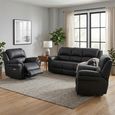 Farnham Ultra Electric Recliner Sofa Suite - 3+1+1 Seater - Black - Fabric