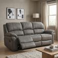 Farnham Ultra Manual Recliner Sofa - 3 Seater - Grey - Fabric