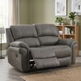 Farnham Ultra Manual Recliner Sofa - 2 Seater - Grey - Fabric
