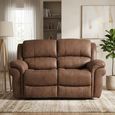 Farnham Ultra Manual Recliner Sofa - 2 Seater - Tan - Fabric