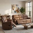 Farnham Ultra Manual Recliner Sofa Suite - 3+2 Seater - Tan - Fabric