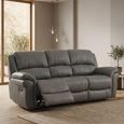 Farnham Ultra Manual Recliner Sofa - 3 Seater - Grey - Fabric