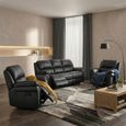 Farnham Ultra Manual Recliner Sofa Suite - 3+1+1 Seater - Black - Fabric