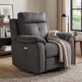 Palermo Electric Recliner Armchair - Anthracite - Fabric