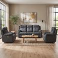Palermo Electric Recliner Sofa - 3+1+1 Seater - Anthracite - Fabric