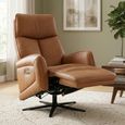 Prestige Swivel Recliner Armchair - Triple Motor - Camel - Leather