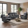 Palermo Electric Recliner Sofa - 3+1+1 Seater - Anthracite - Fabric