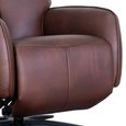 Prestige Swivel Recliner Armchair - Triple Motor - Dark Brown - Leather