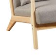 Hadley Sofa - 2 Seater - Stone Linen - Fabric and Wood
