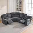 Cleveland Manual Recliner Corner Sofa - with Storage Console - Storm Blue - Fabric