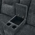 Cleveland Manual Recliner Corner Sofa - with Storage Console - Storm Blue - Fabric