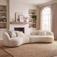 Amol Curved Modular Sofa - 3 Seater - Cream - Fabric