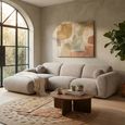 Clyde Corner Lounge Sofa - with Chaise - LHF - Stone Grey - Fabric