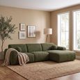 Clyde Corner Lounge Sofa - with Chaise - RHF - Olive Green - Fabric