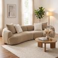 Dali Curved Modular Sofa - 3 Seater - Beige - Fabric