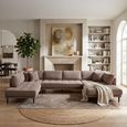 Lido U Shape Corner Sofa - RFH - Corduroy Style - Brown - Fabric