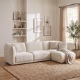 Noor Corner Lounge Sofa - with Chaise - LHF - Off White - Fabric