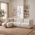 Noor Corner Lounge Sofa - with Chaise - RHF - Off White - Fabric