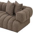 Aurora Corner Lounge Sofa - with Chaise - Channel-Tufted - LHF - Brown - Fabric