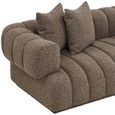 Aurora Corner Lounge Sofa - with Chaise - Channel-Tufted - RHF - Brown - Fabric