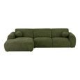 Clyde Corner Lounge Sofa - with Chaise - LHF - Olive Green - Fabric